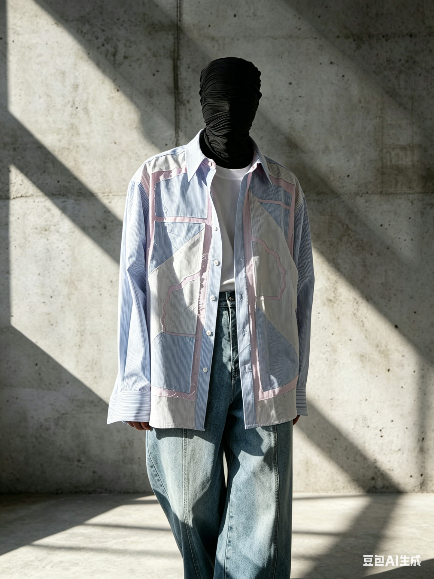 Deconstructed Colour Block Strip Shirt