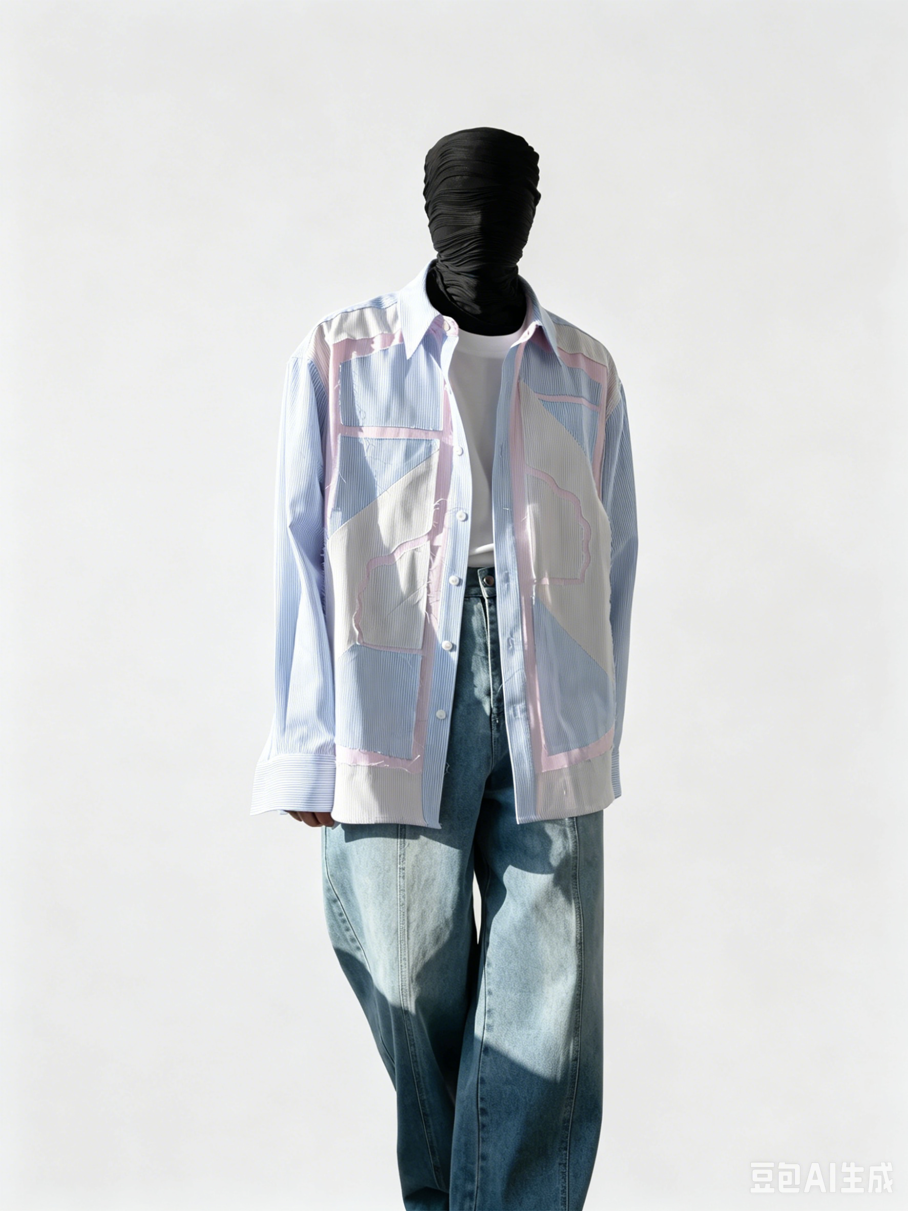 Deconstructed Colour Block Strip Shirt