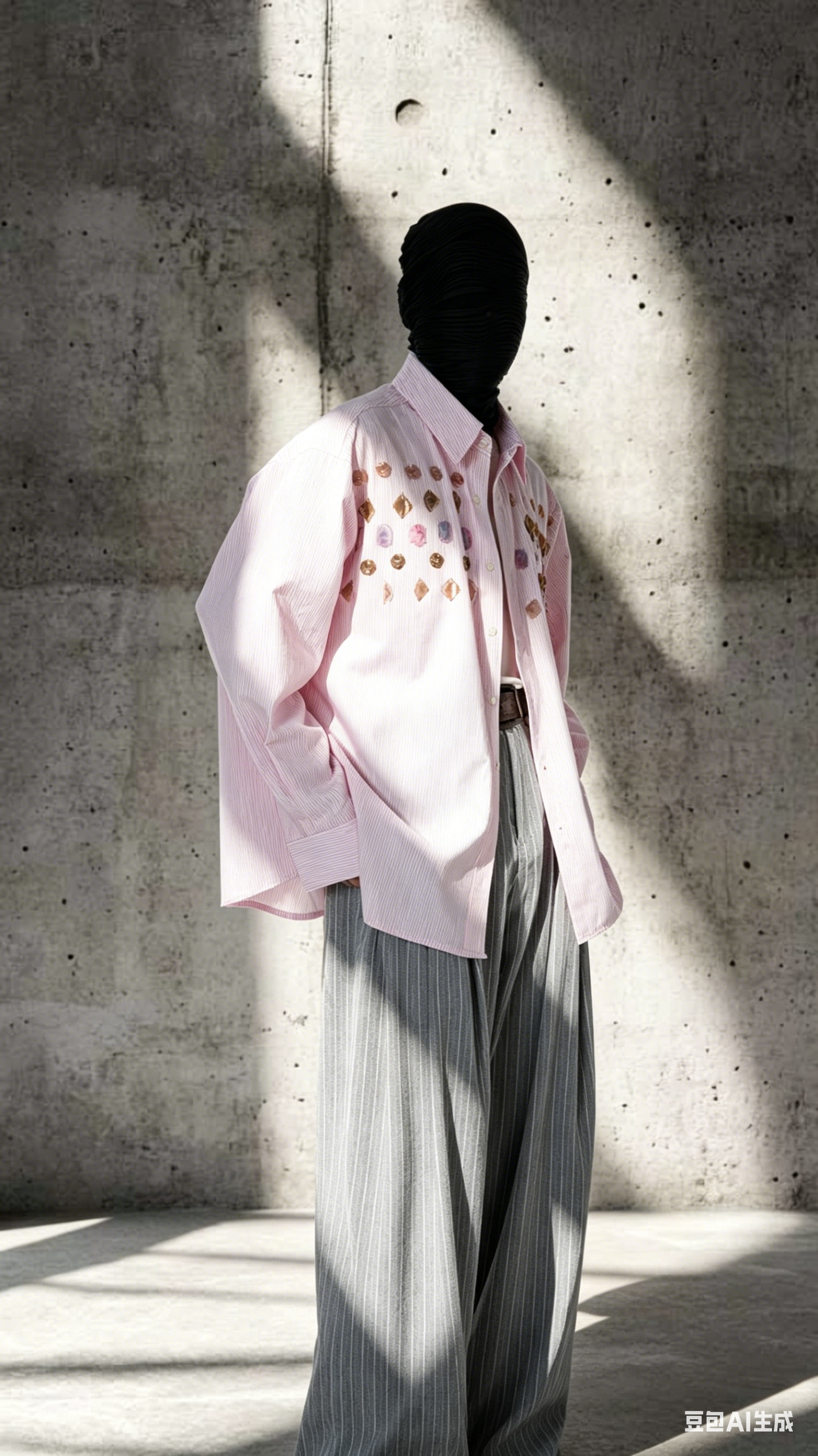 Jade Jewelled Strip Shirt Pink