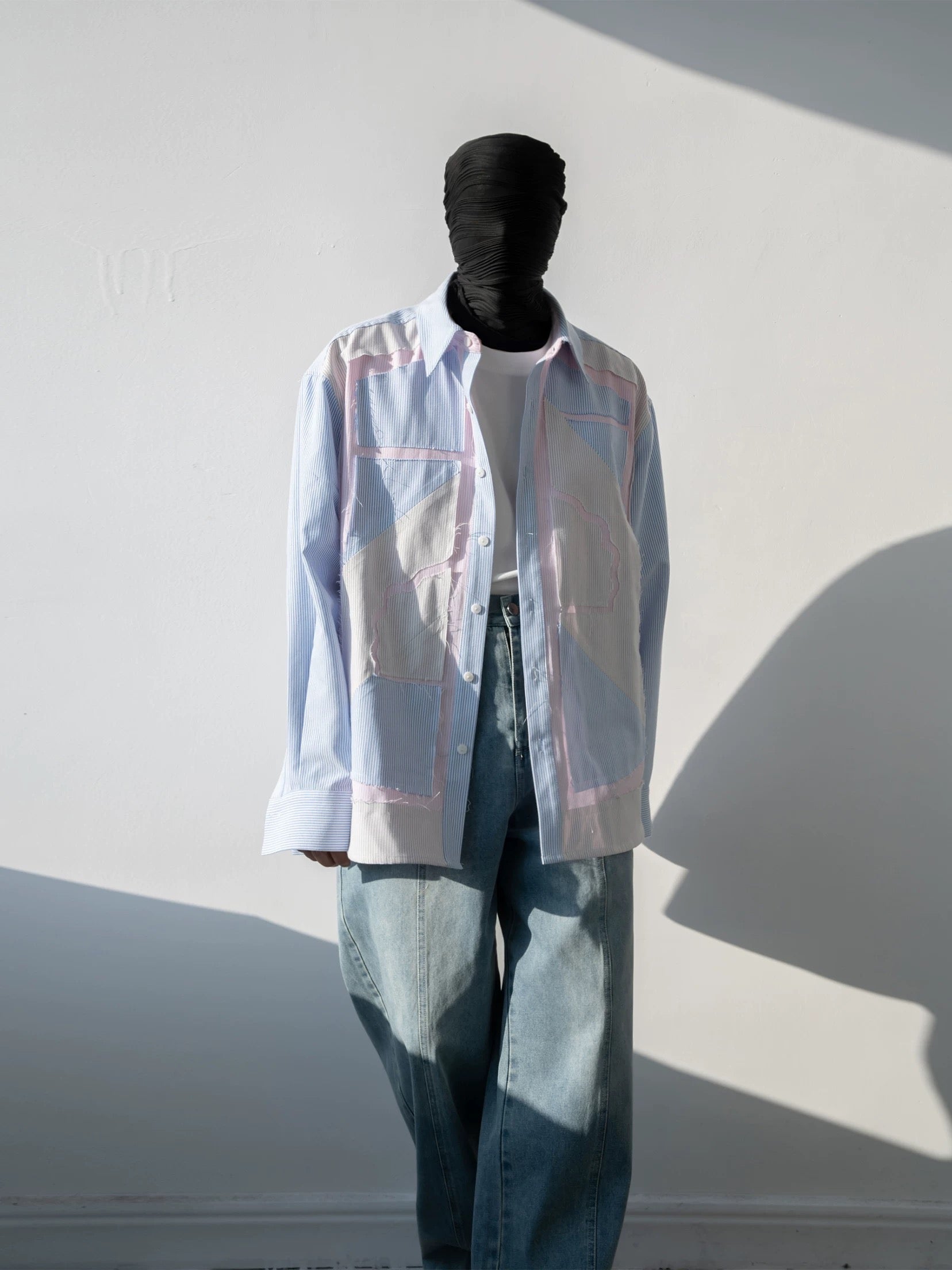 Deconstructed Colour Block Strip Shirt