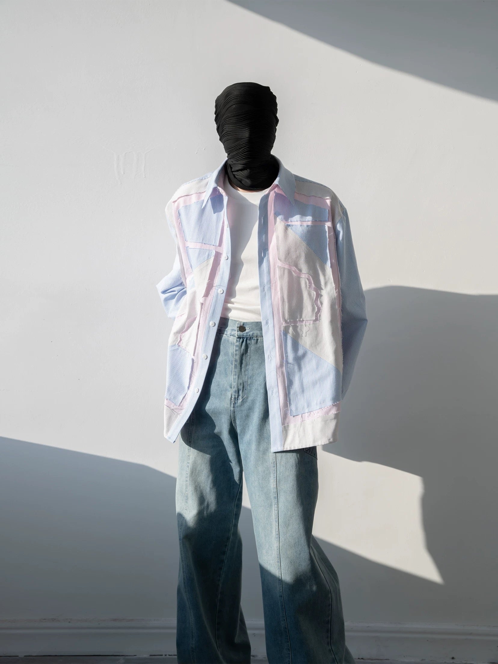 Deconstructed Colour Block Strip Shirt