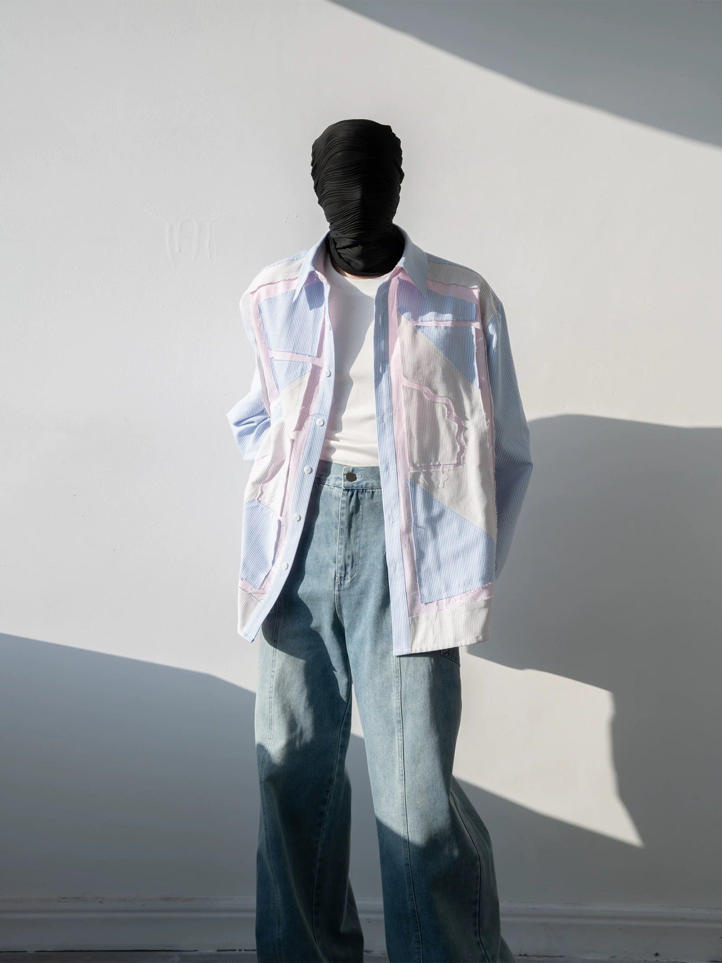 Deconstructed Colour Block Strip Shirt