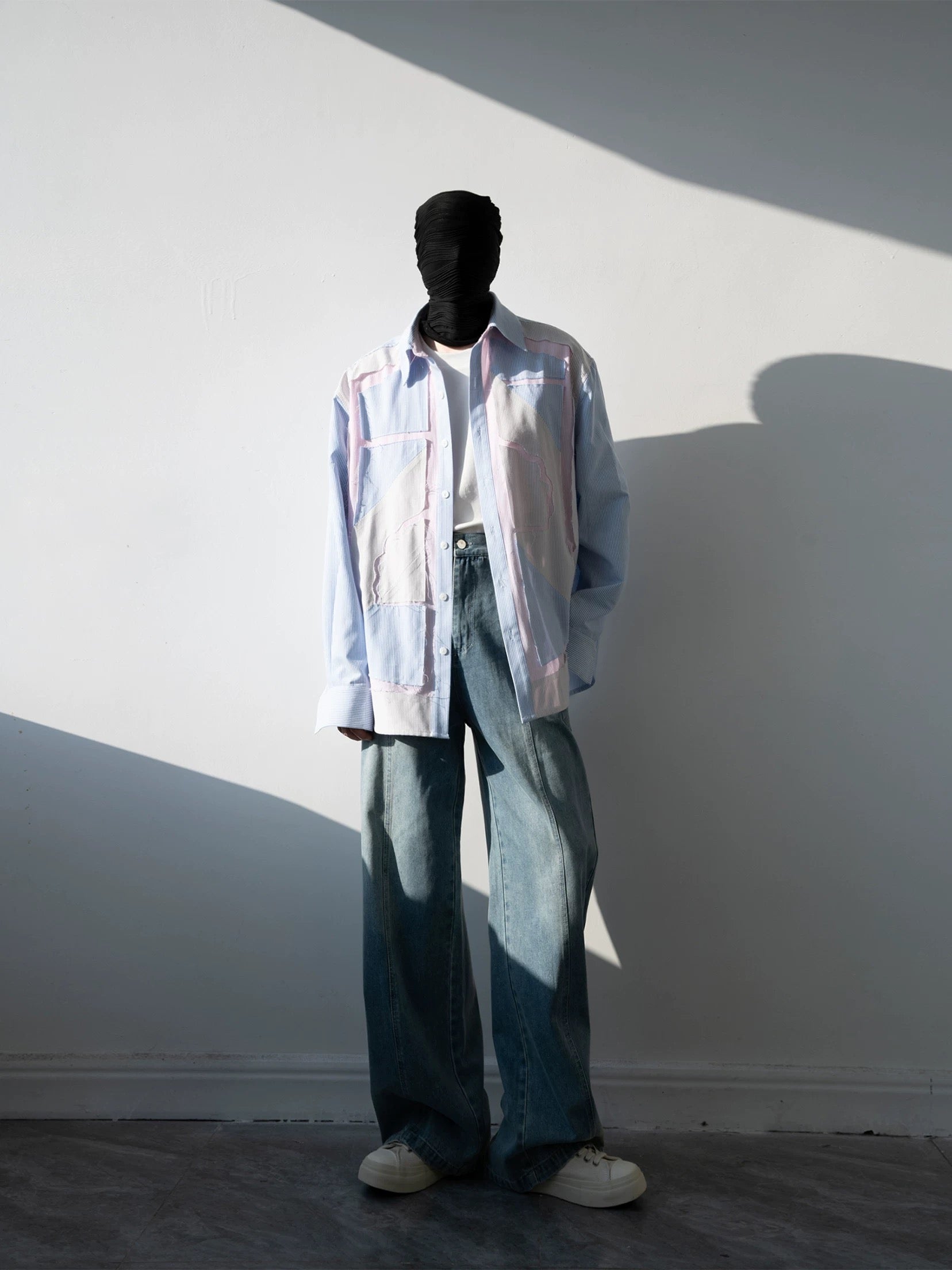 Deconstructed Colour Block Strip Shirt