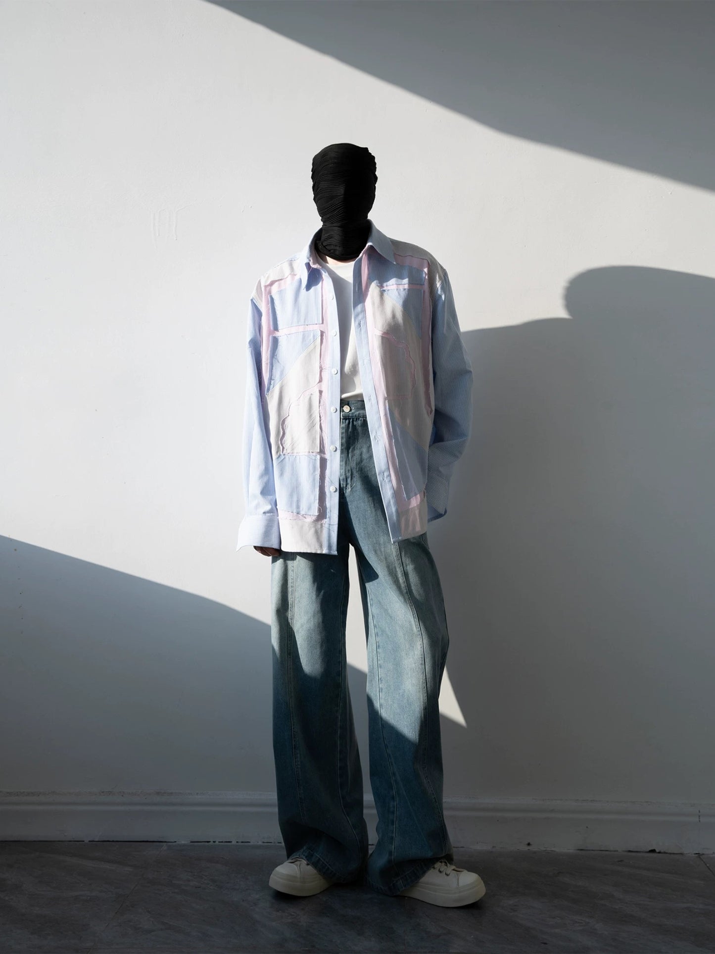 Deconstructed Colour Block Strip Shirt