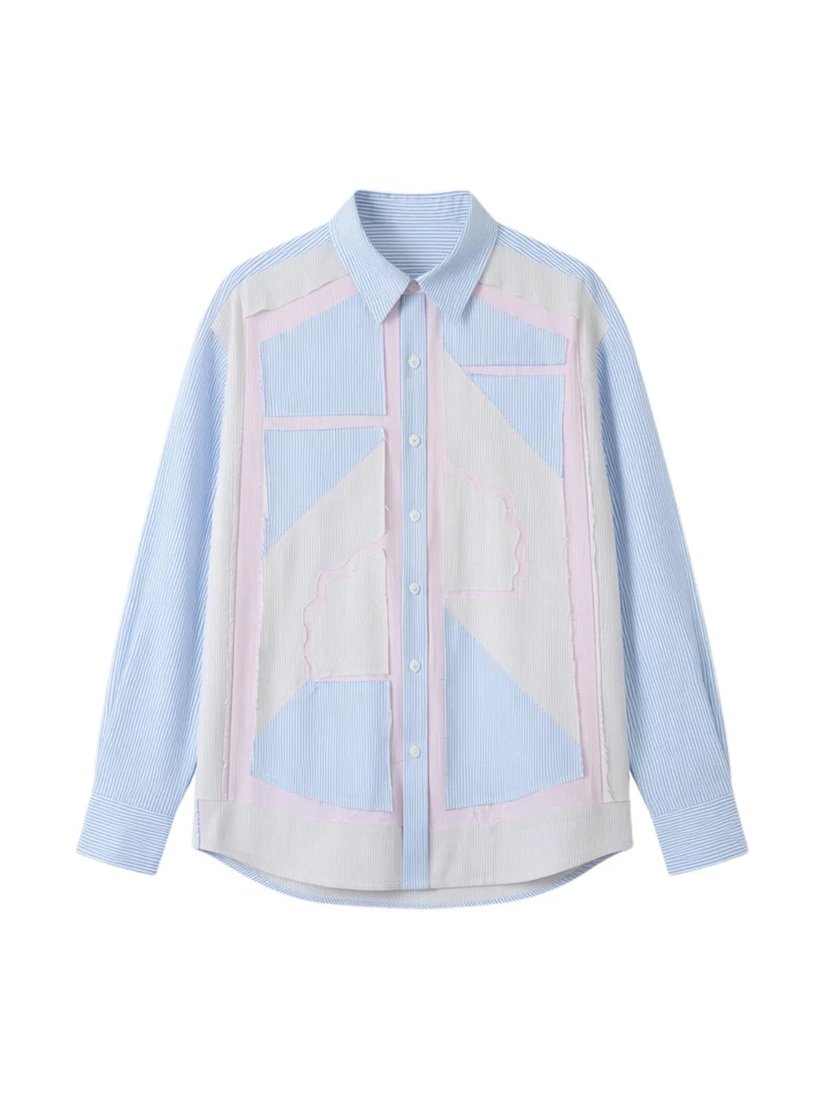 Deconstructed Colour Block Strip Shirt