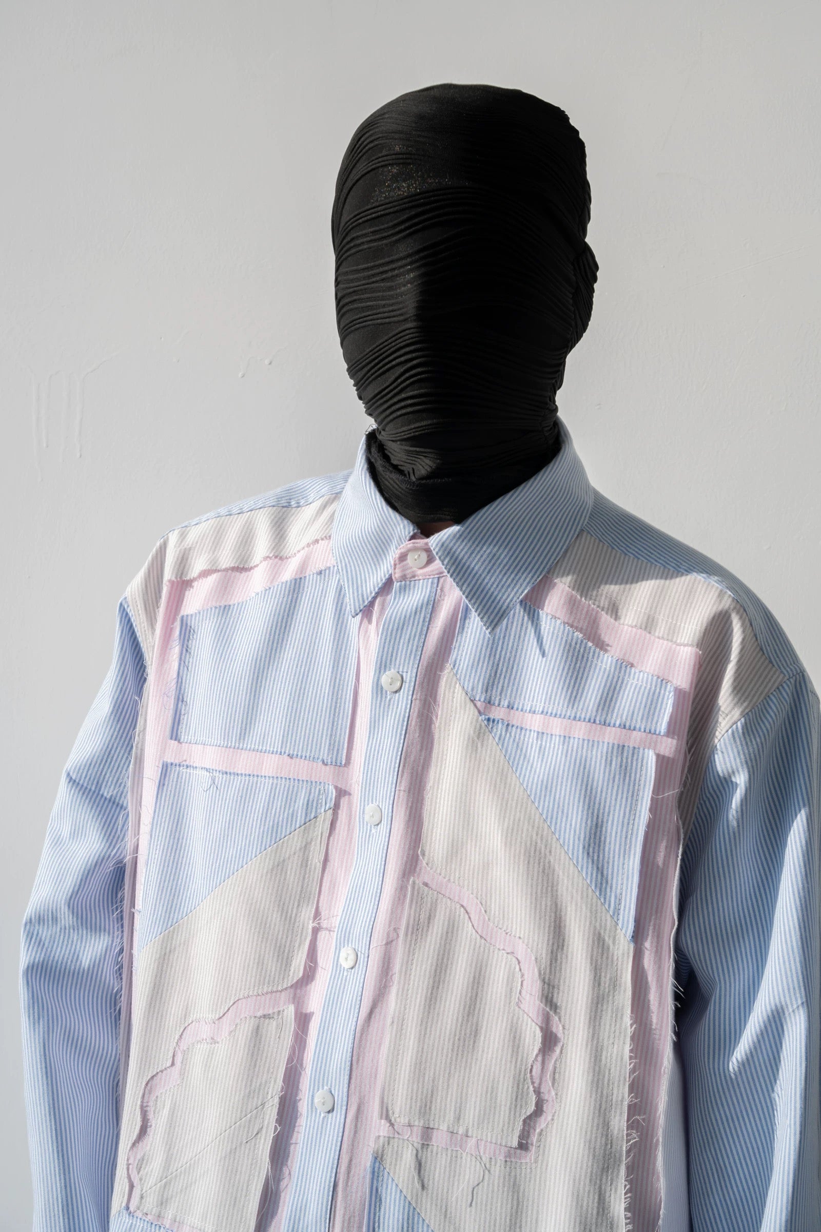 Deconstructed Colour Block Strip Shirt
