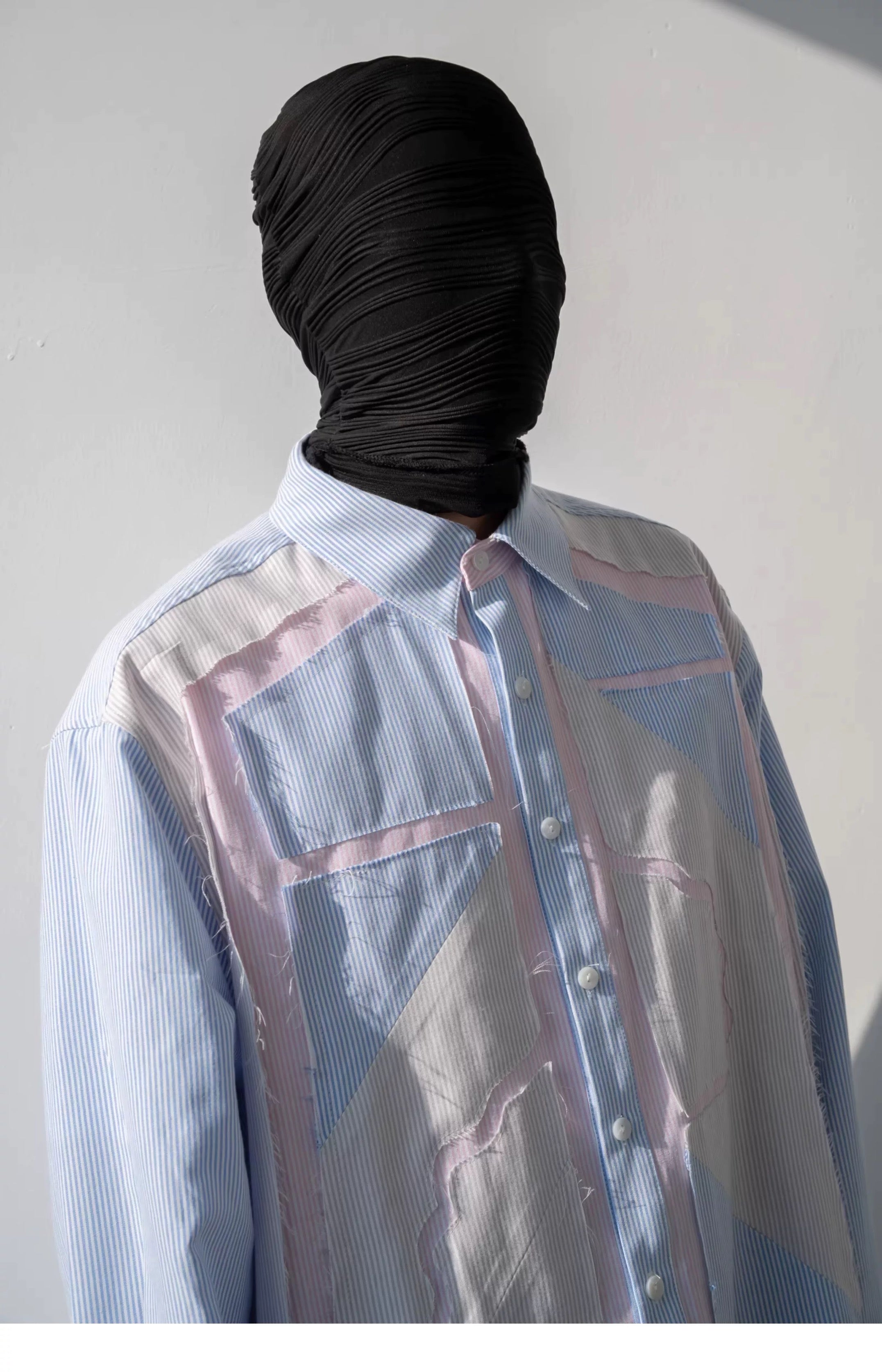 Deconstructed Colour Block Strip Shirt