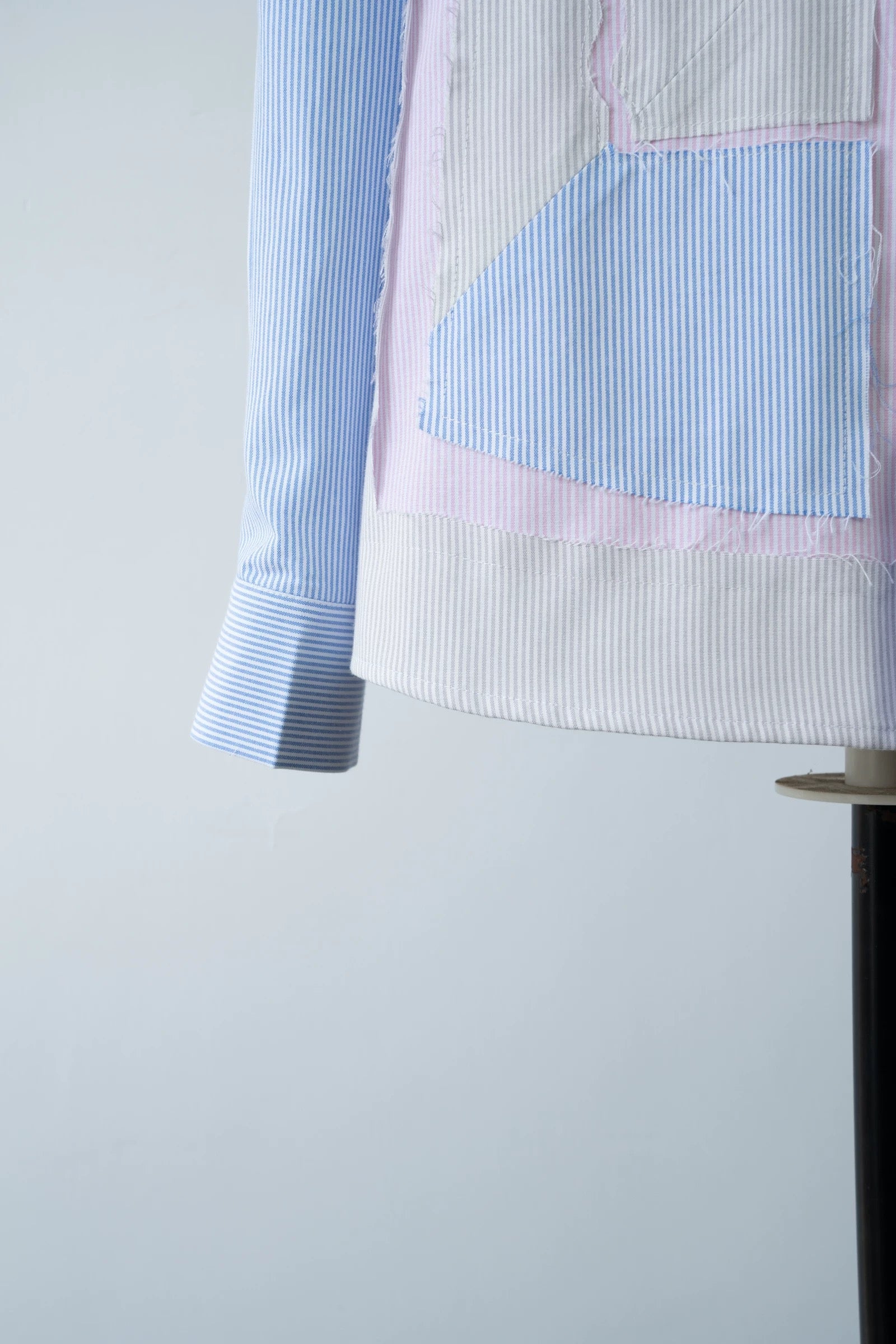 Deconstructed Colour Block Strip Shirt