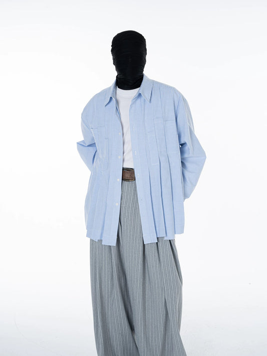 Irregular Multi Pleated Shirt
