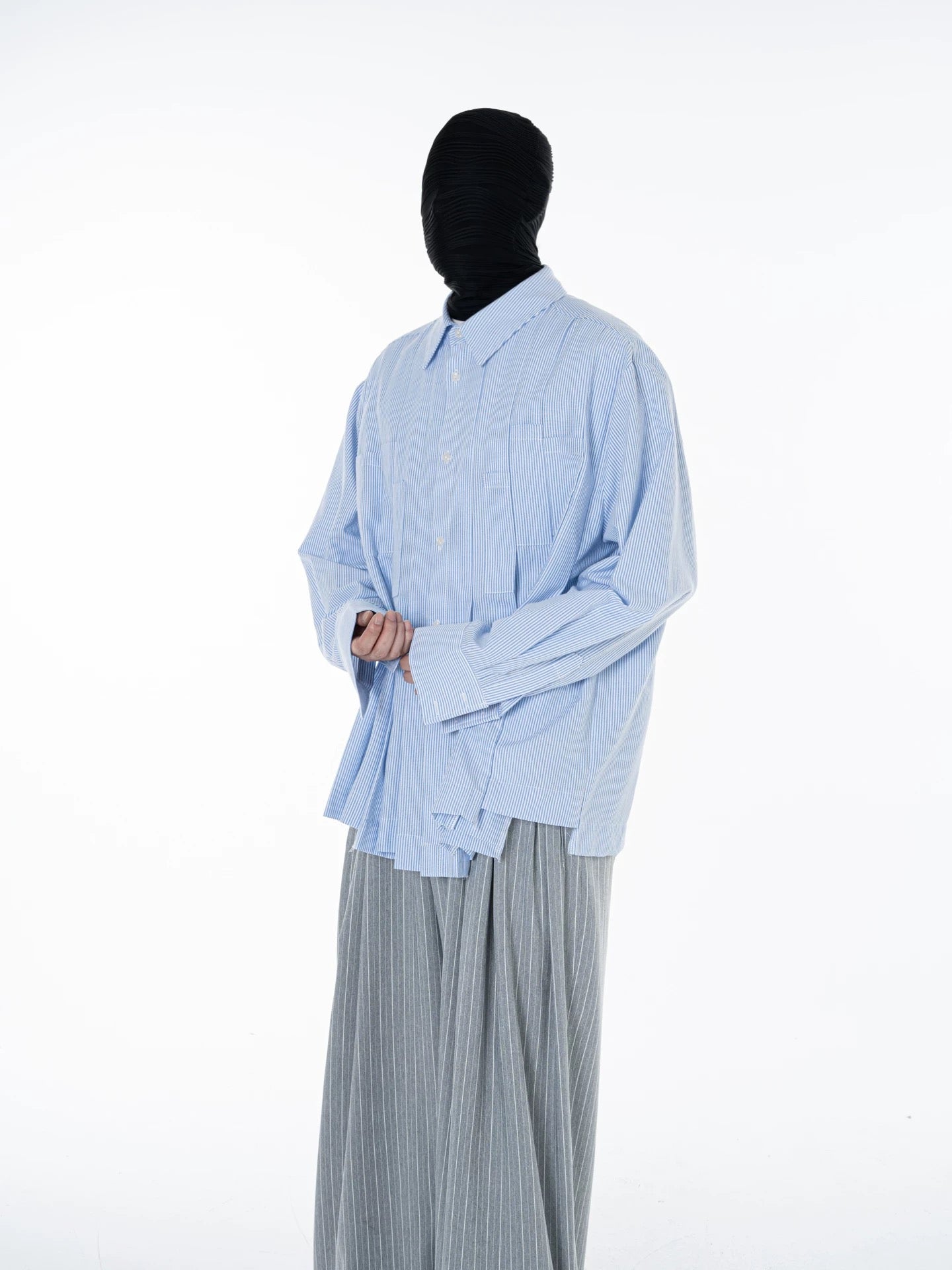 Irregular Multi Pleated Shirt