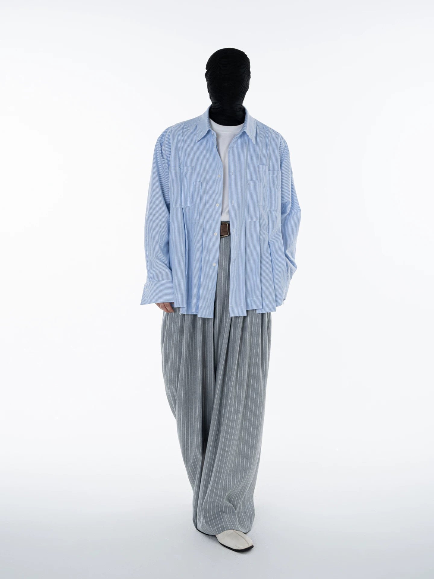 Irregular Multi Pleated Shirt