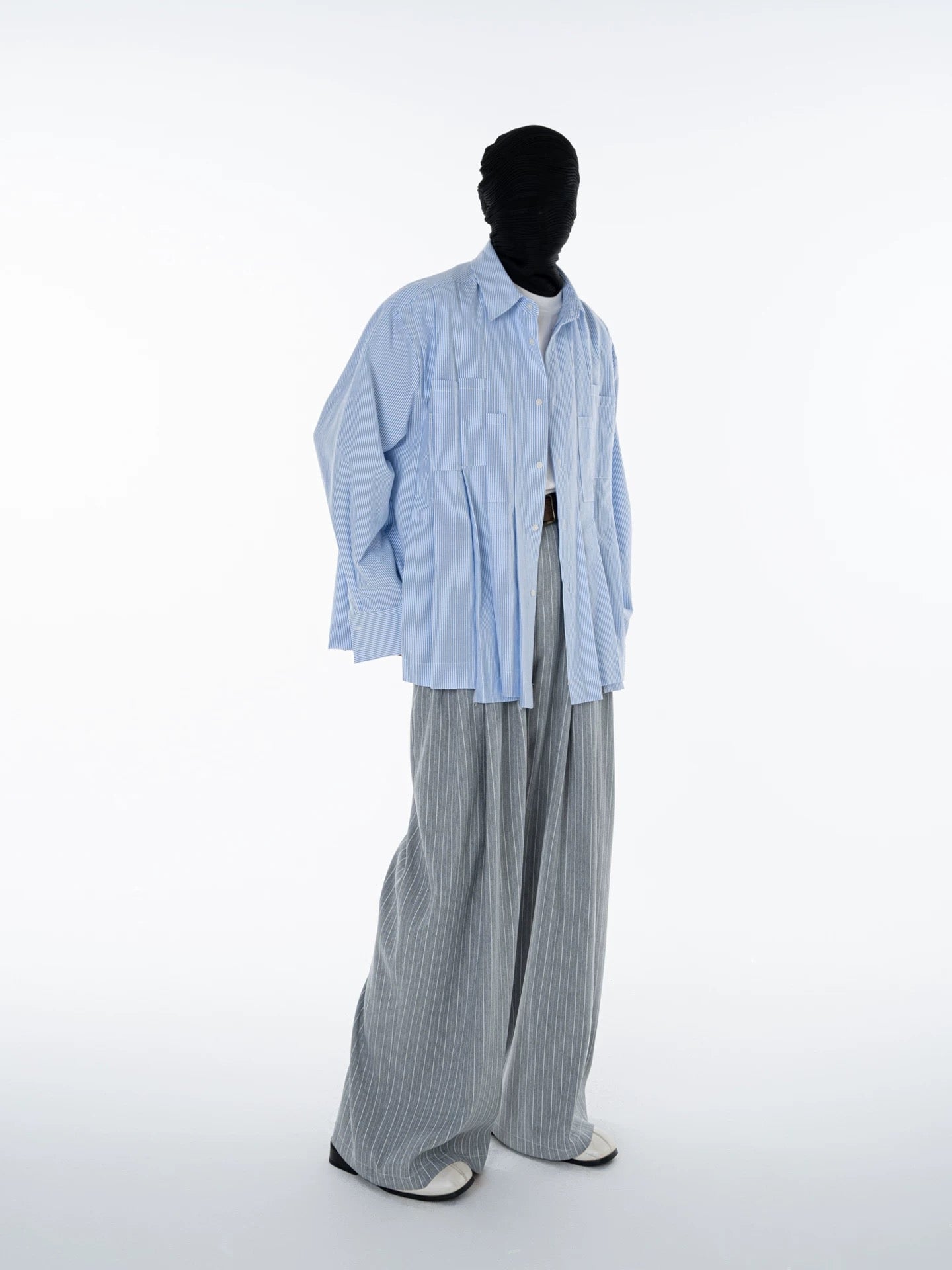Irregular Multi Pleated Shirt