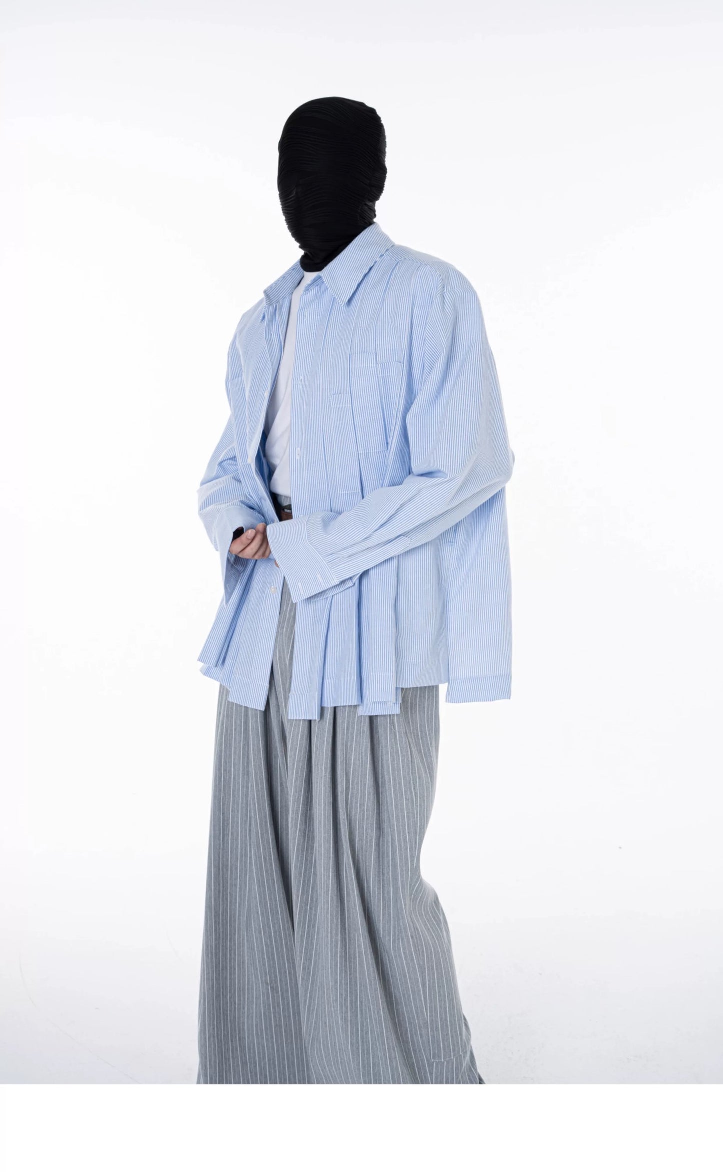 Irregular Multi Pleated Shirt