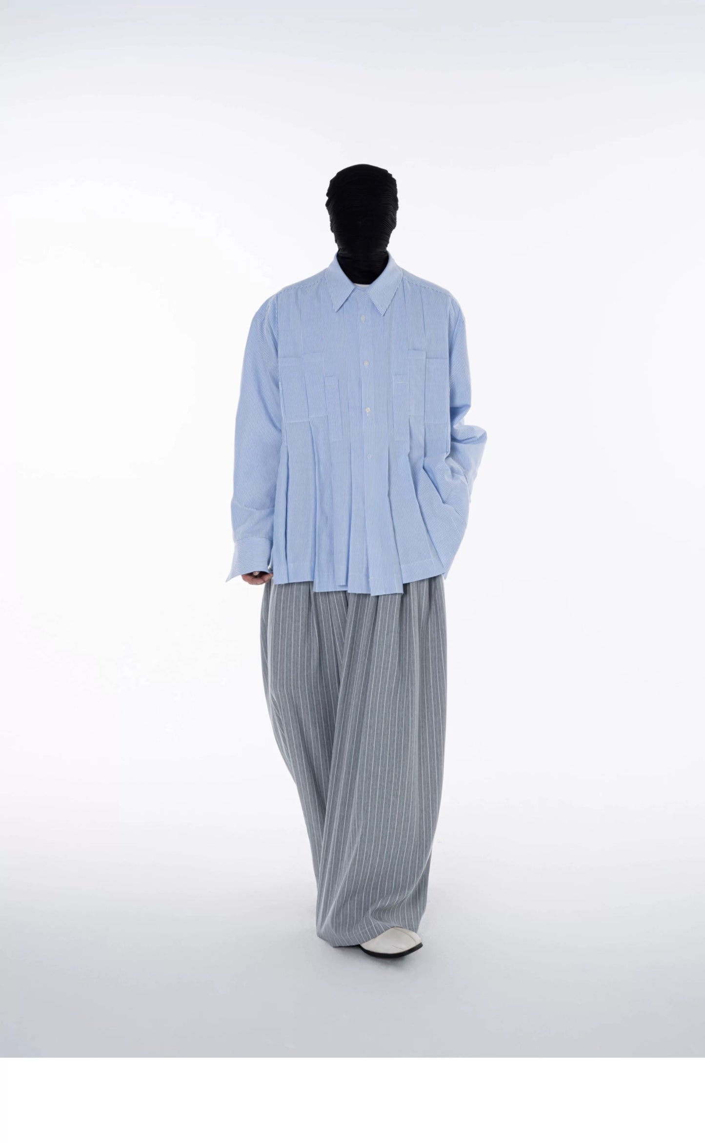 Irregular Multi Pleated Shirt