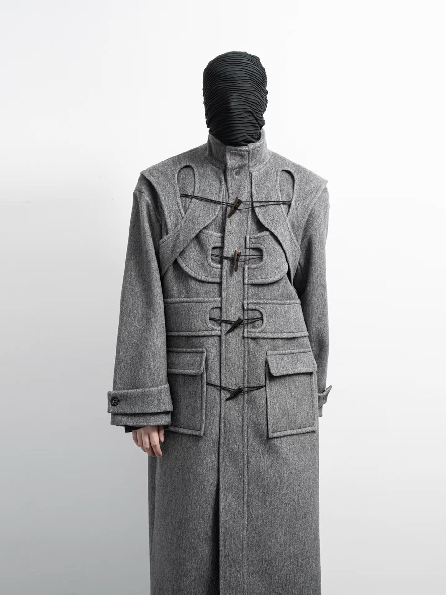 Decostructed Horn Buttoned Coat