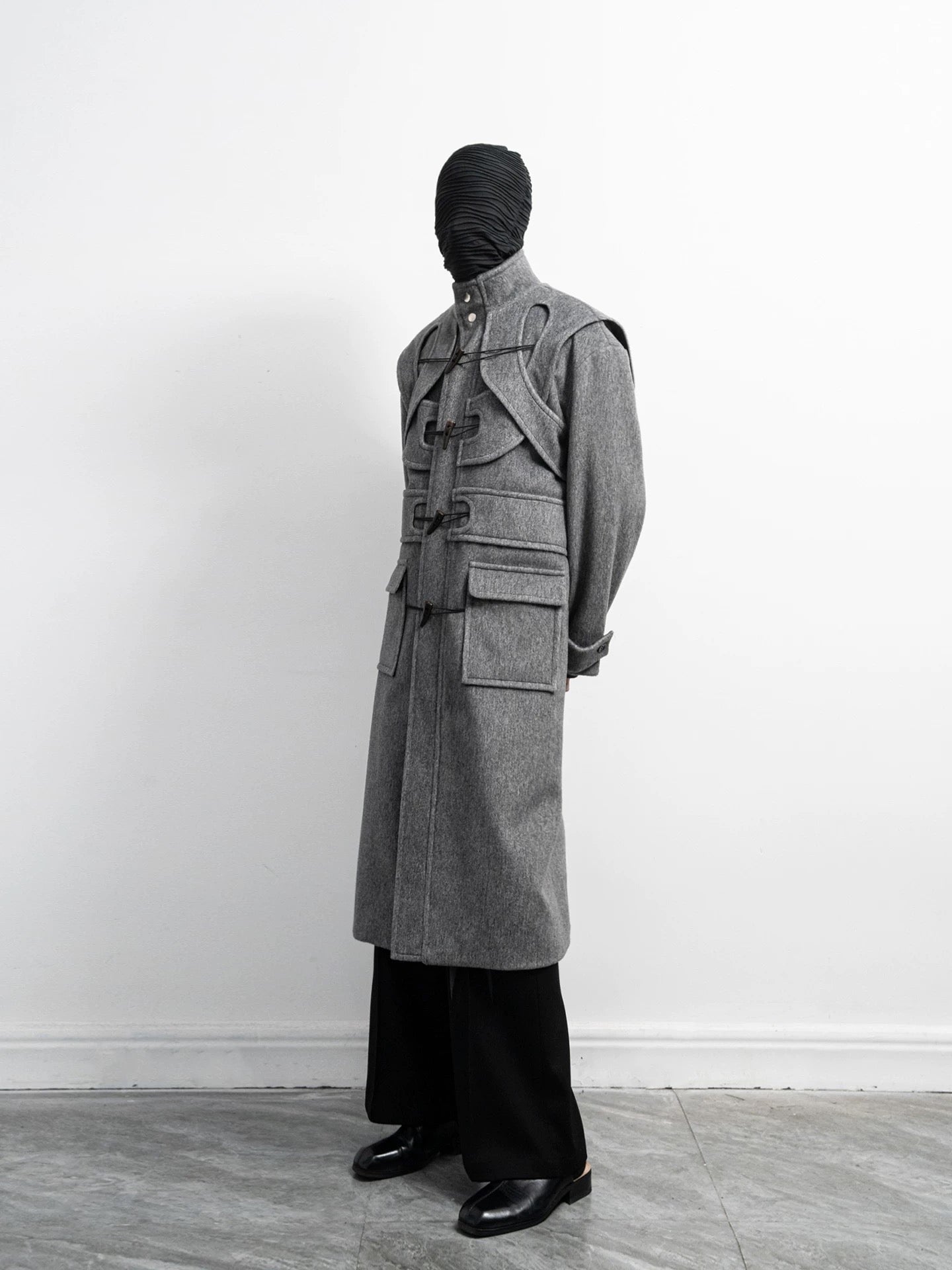 Decostructed Horn Buttoned Coat