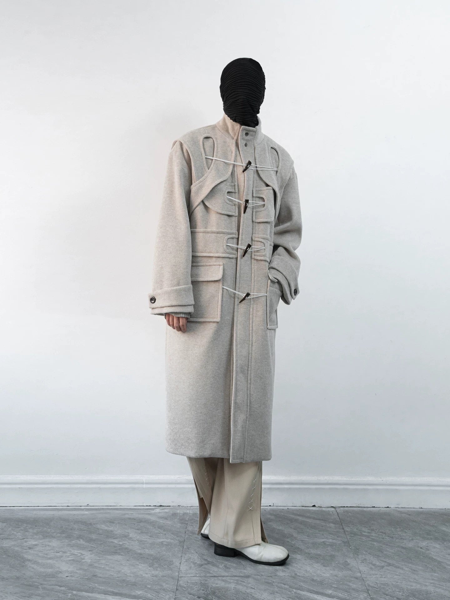 Decostructed Horn Buttoned Coat