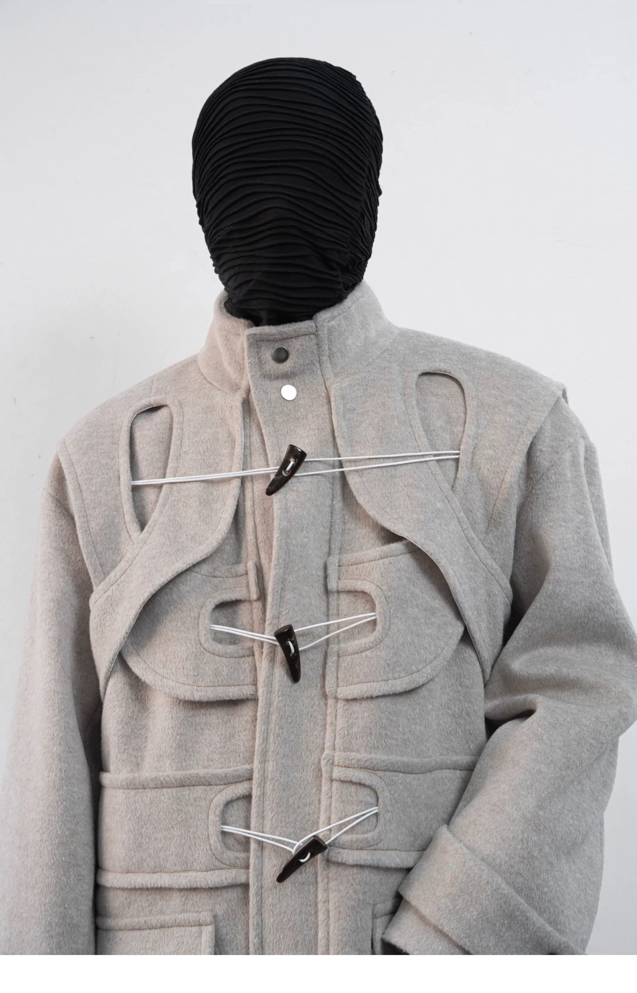 Decostructed Horn Buttoned Coat