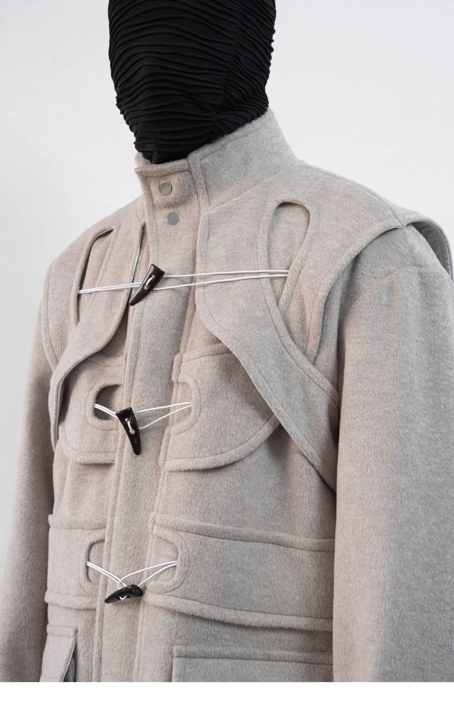 Decostructed Horn Buttoned Coat
