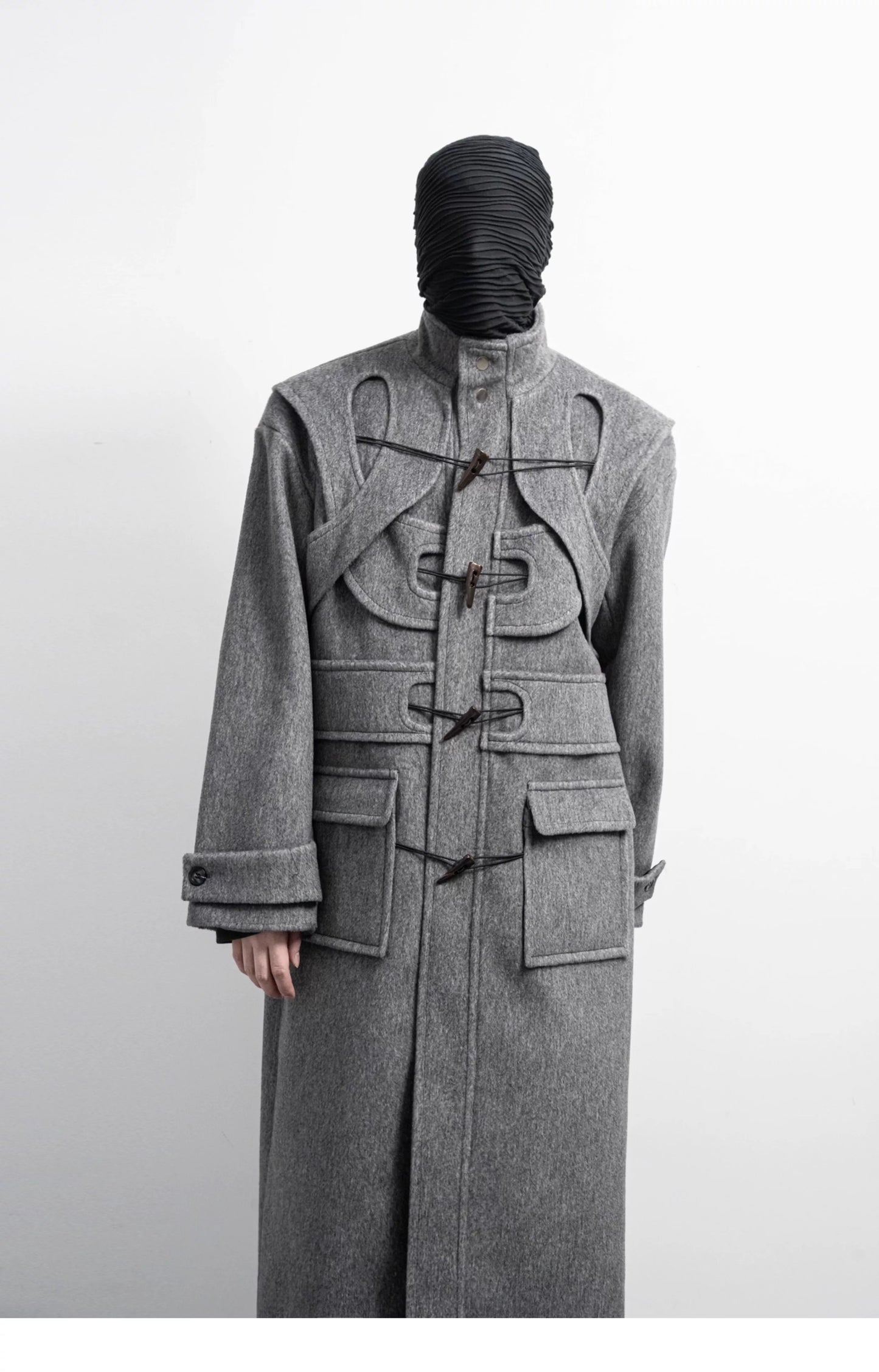 Decostructed Horn Buttoned Coat