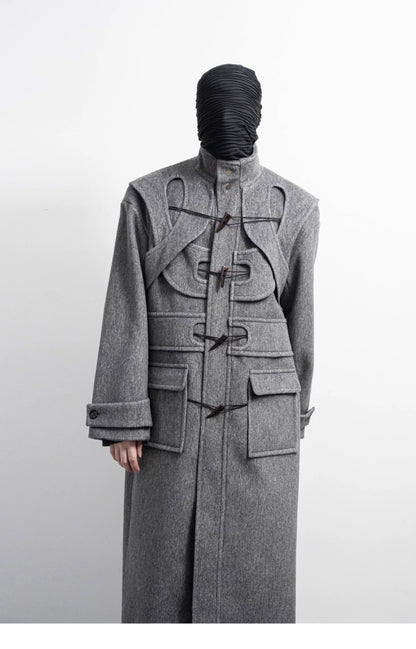 Decostructed Horn Buttoned Coat