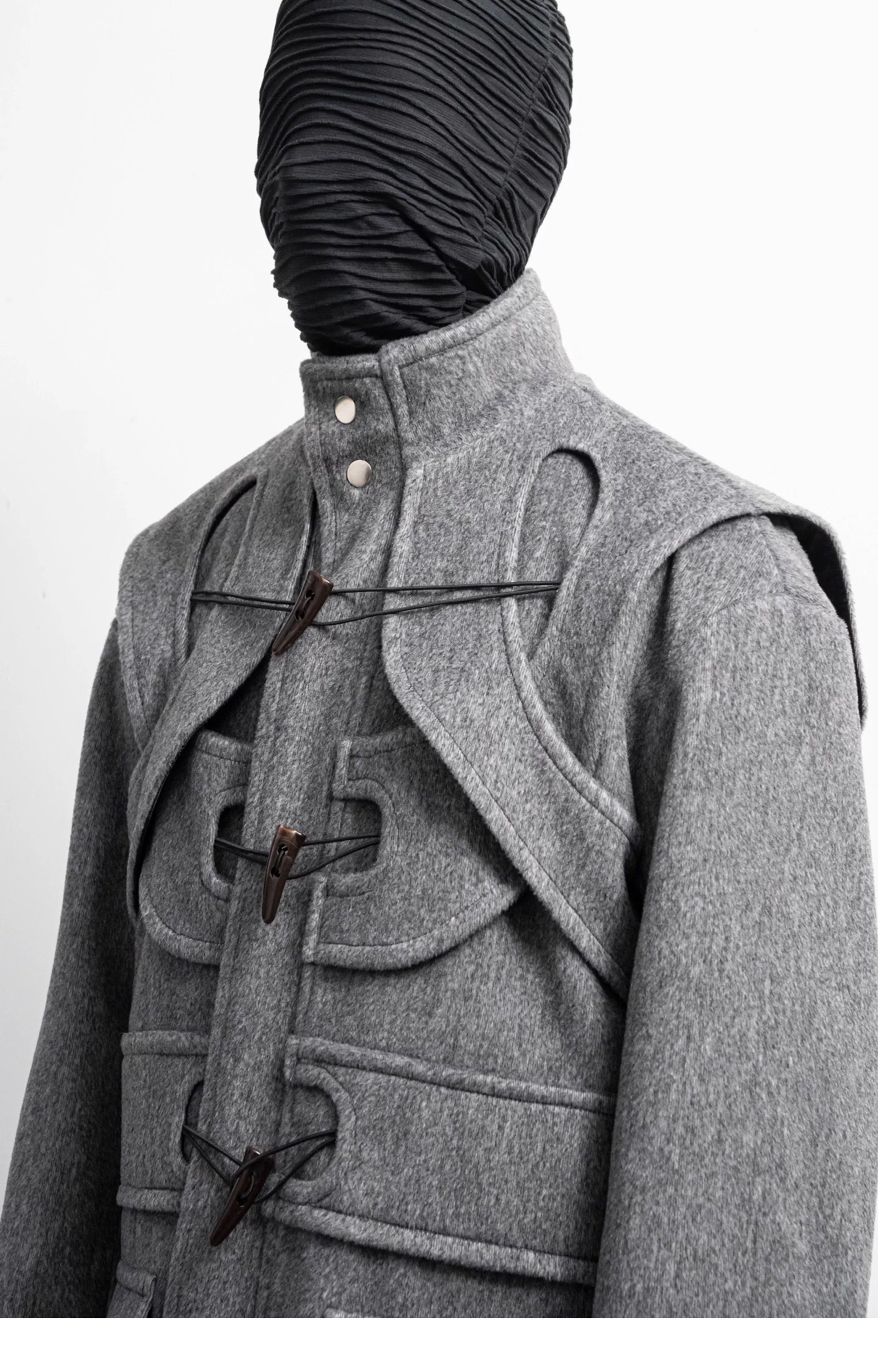 Decostructed Horn Buttoned Coat