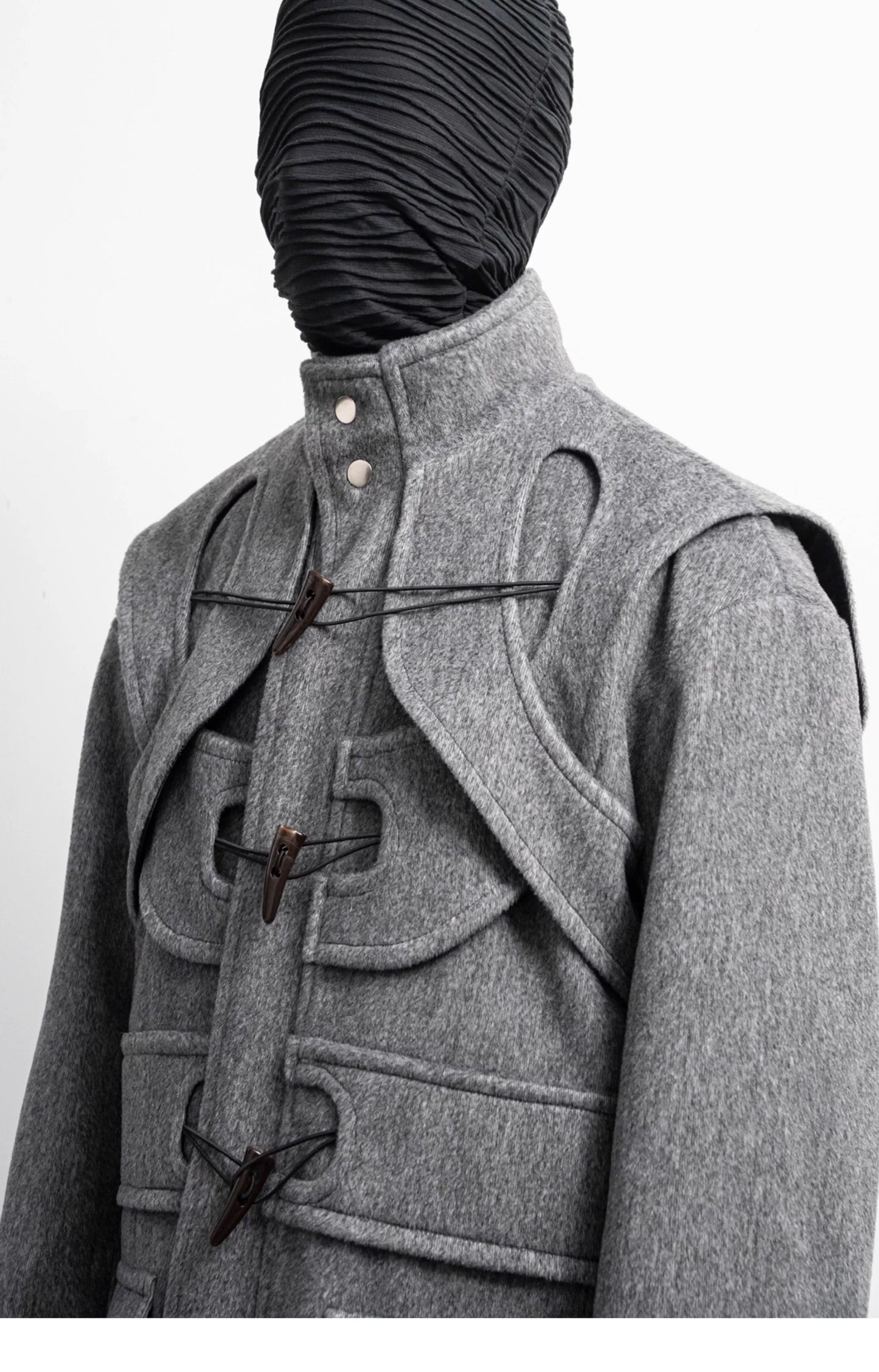 Decostructed Horn Buttoned Coat