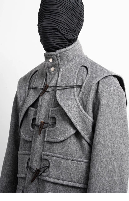 Decostructed Horn Buttoned Coat