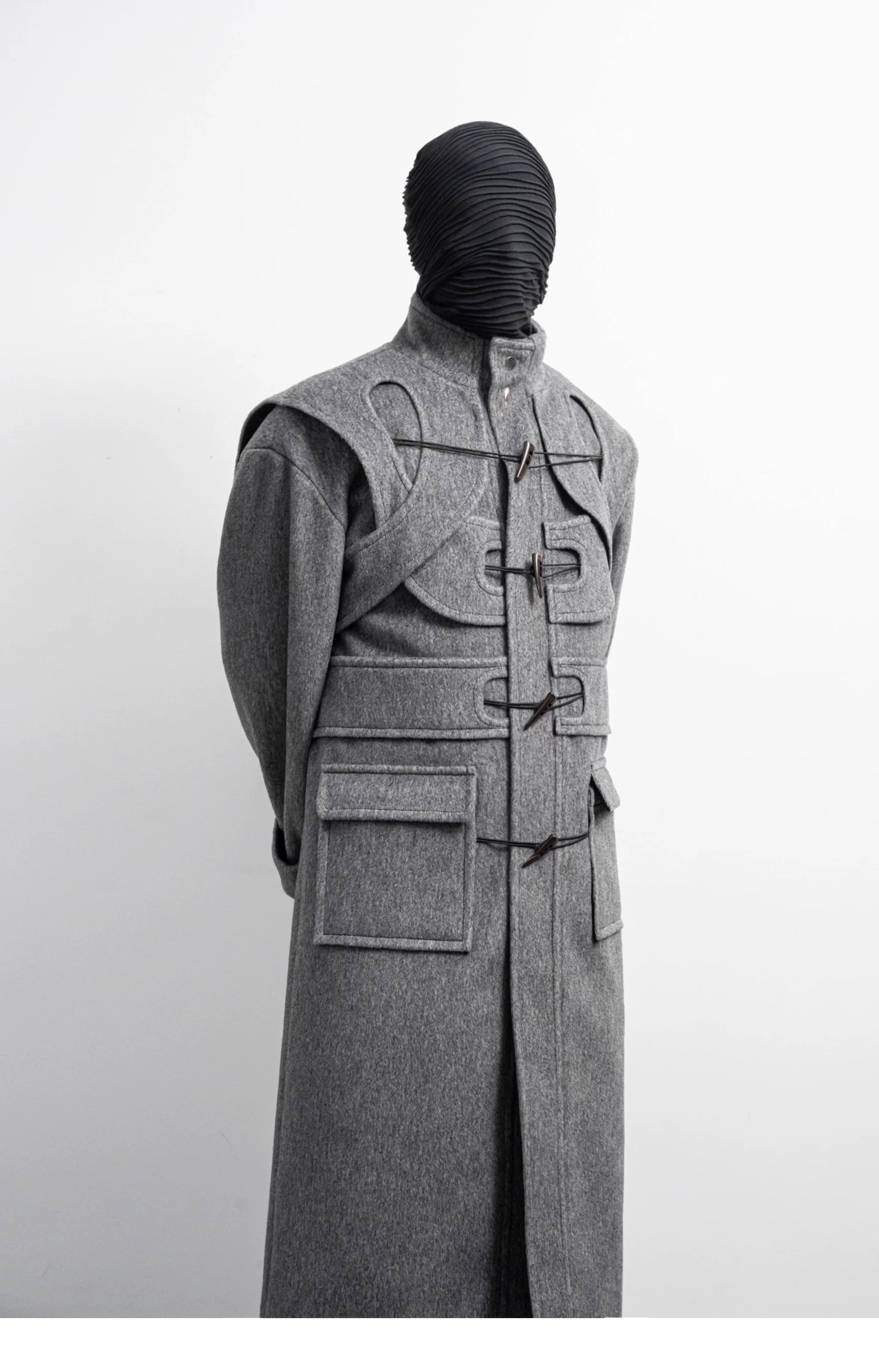 Decostructed Horn Buttoned Coat