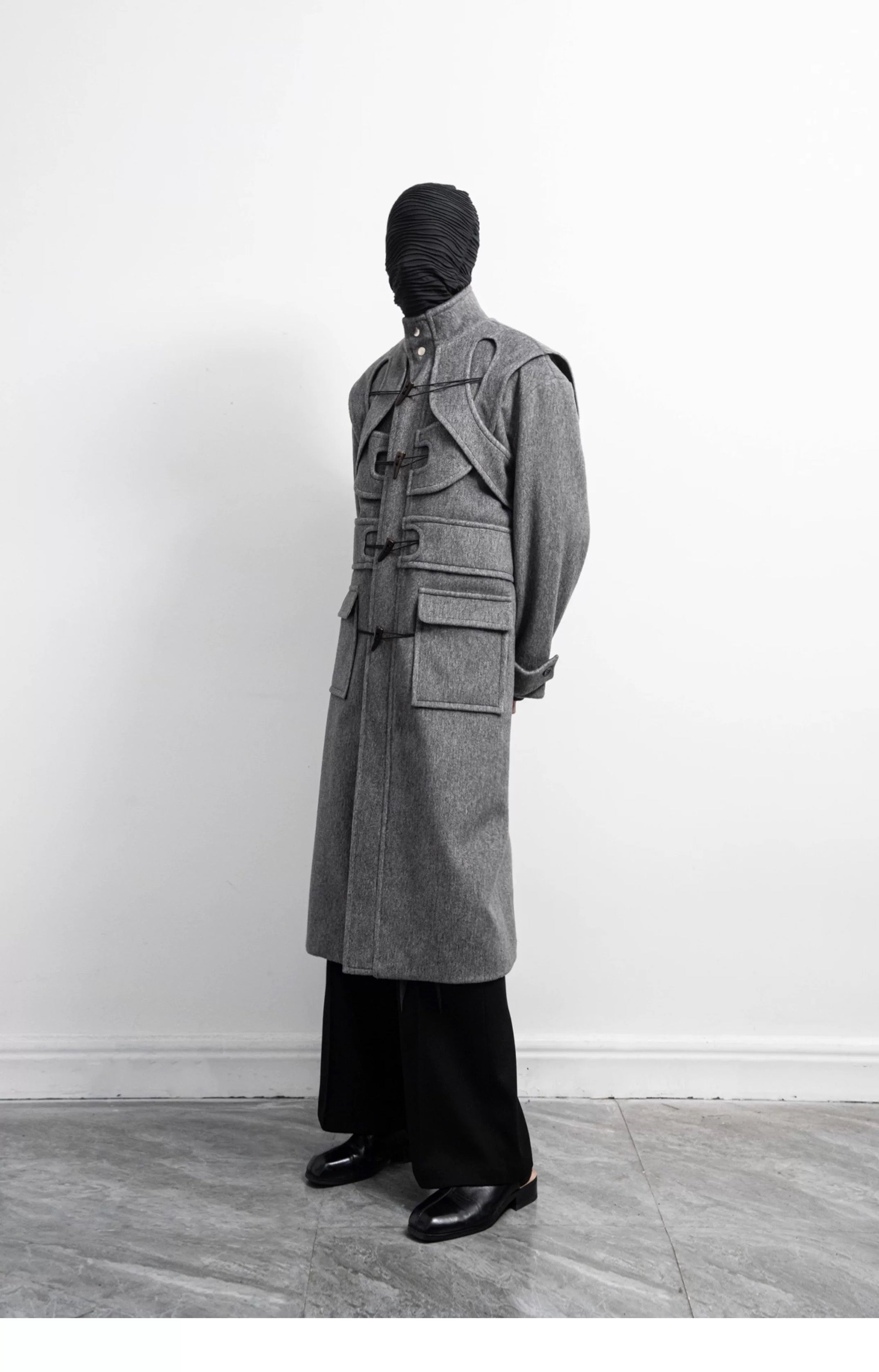 Decostructed Horn Buttoned Coat