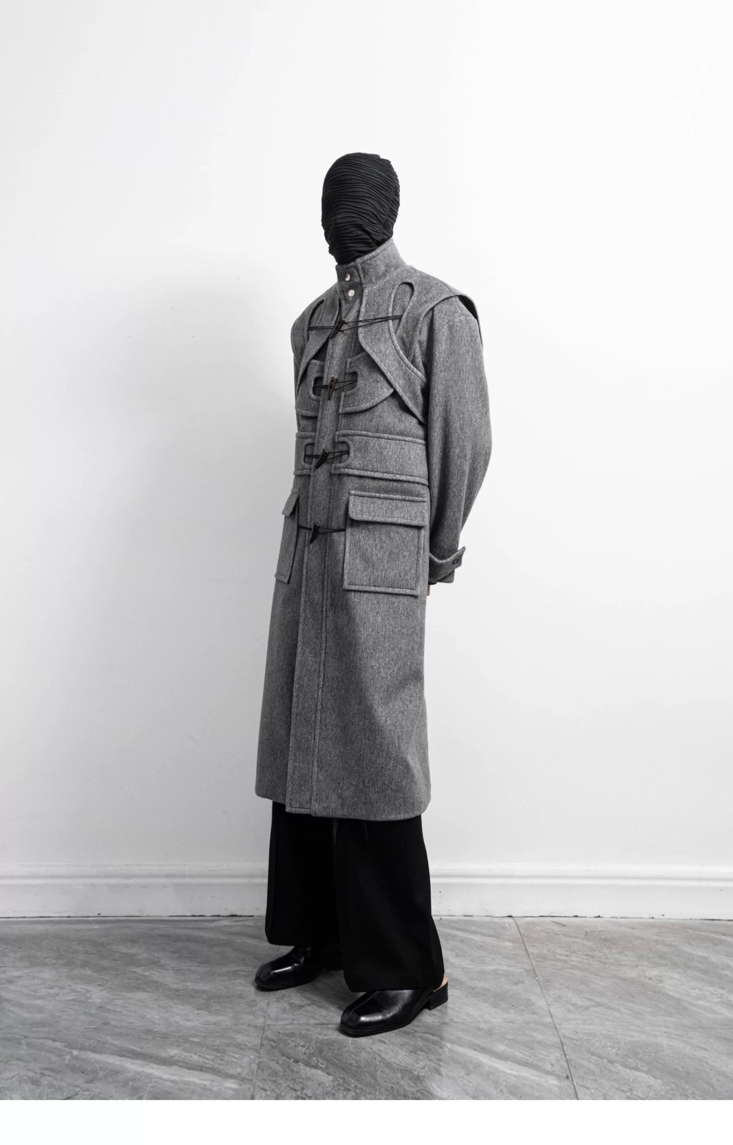Decostructed Horn Buttoned Coat
