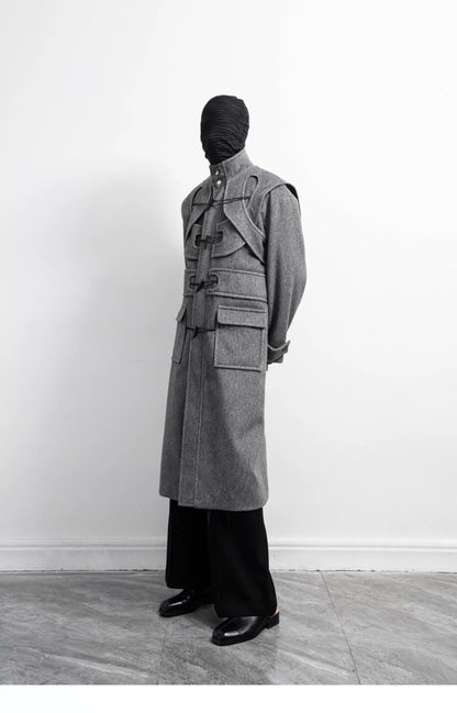 Decostructed Horn Buttoned Coat