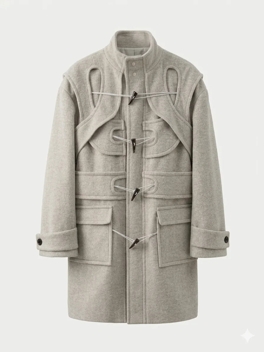 Decostructed Horn Buttoned Coat